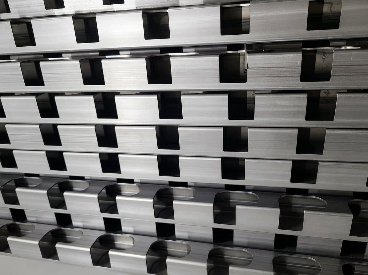 Notched profiles, laser cut