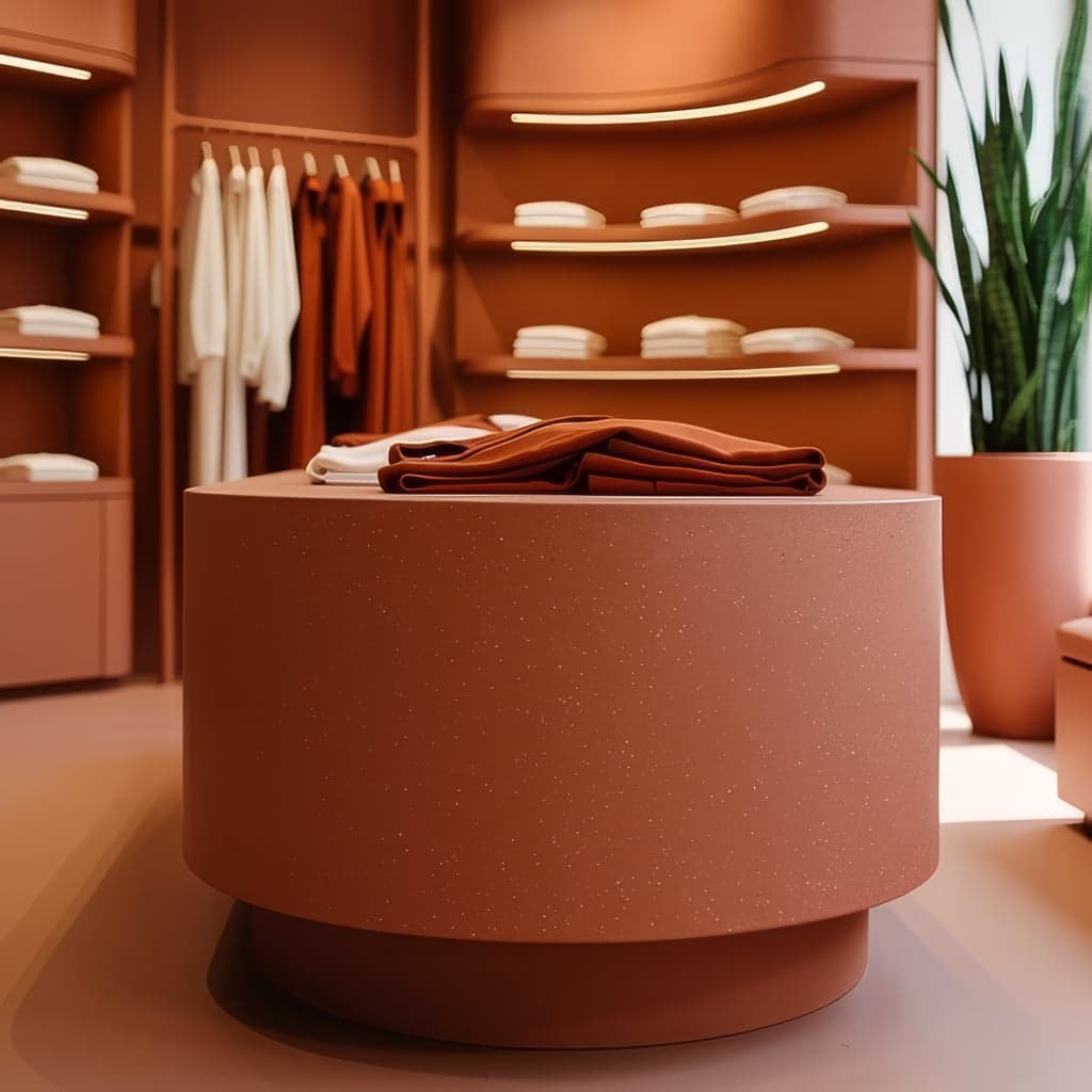 Circular podium, tone on tone.