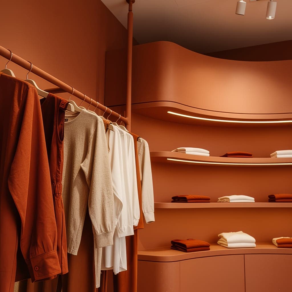 Rail and wavy shelving.